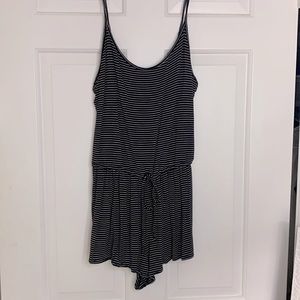 Black and White Striped Romper